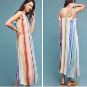Anthropologie FARM Rio Rainbow Striped Dress NWT